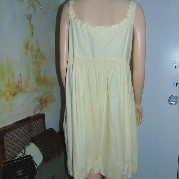 Cooper By Trelise Dress Women's Pale Yellow Embroidered Boho Cottagecore Cotton - Picture 2 of 7